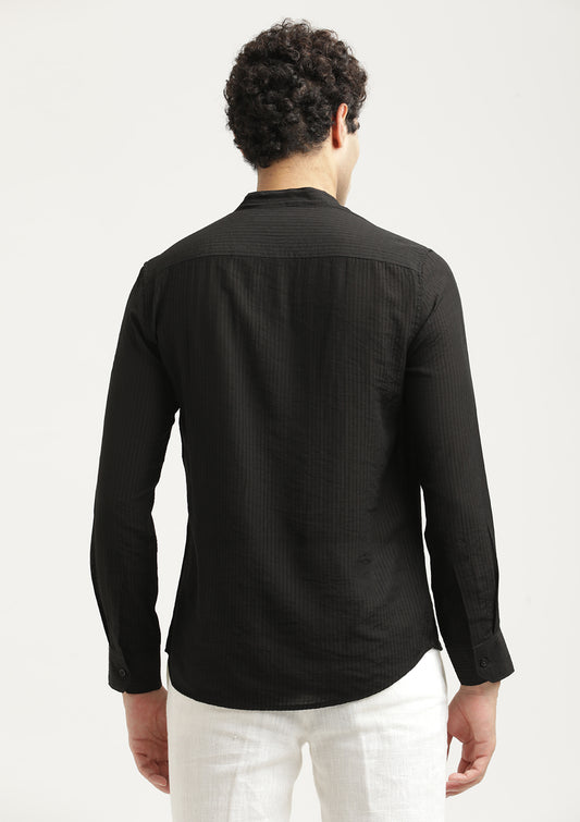 Textured Nylon Shirt Black