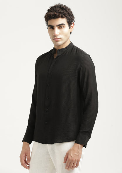 Textured Nylon Shirt Black