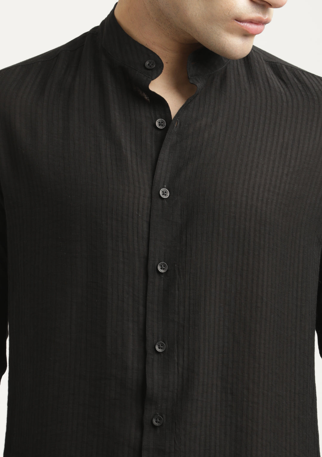 Textured Nylon Shirt Black