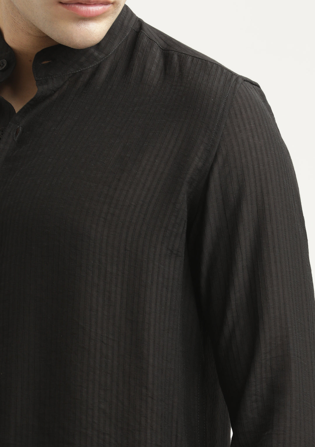 Textured Nylon Shirt Black