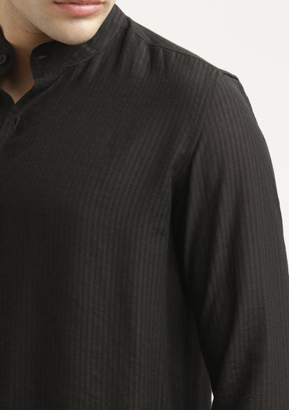 Textured Nylon Shirt Black