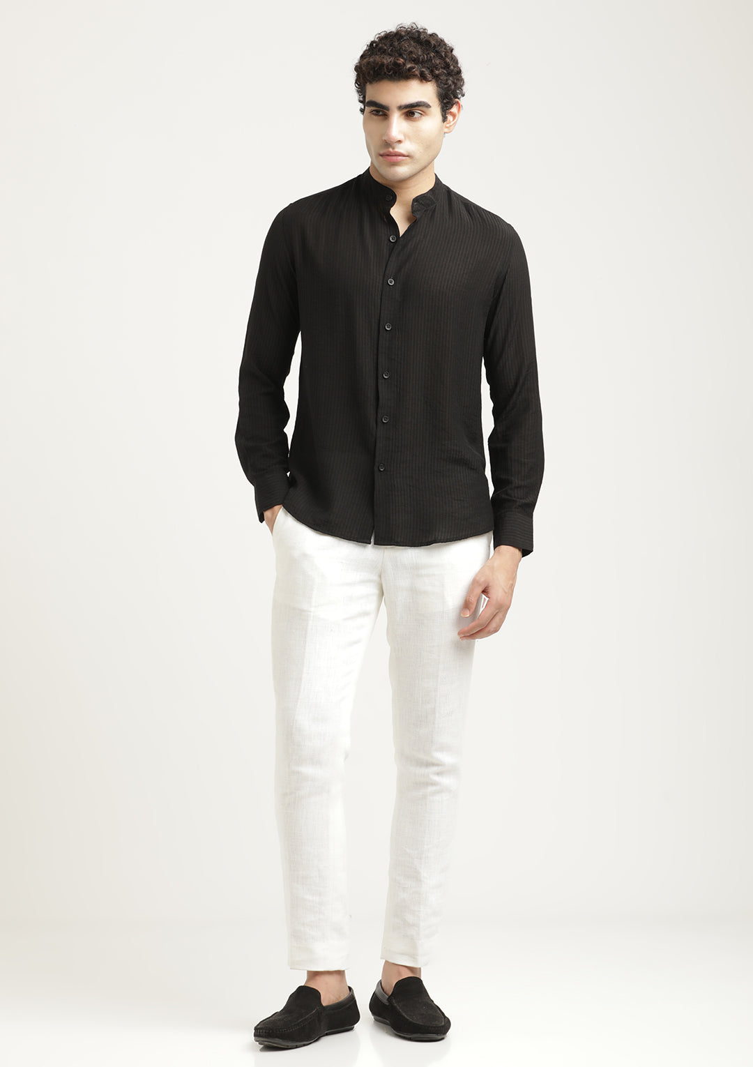 Textured Nylon Shirt Black