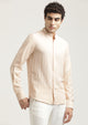 Mandarin Collar Nylon Shirt Peach