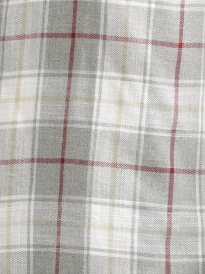 Checked Cotton-Linen Shirt Dk Grey
