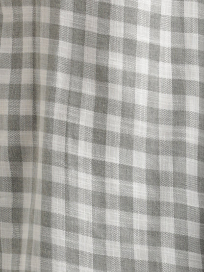 Checked Cotton-Linen Shirt Grey