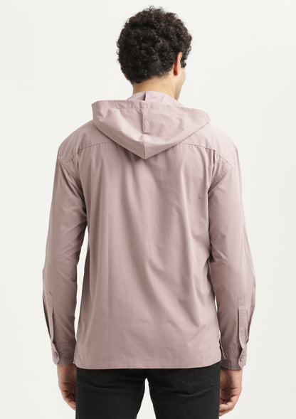 Double Pocket Drop Shoulder Shirt Pink