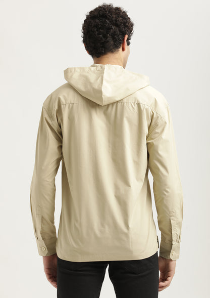Double Pocket Drop Shoulder Shirt Cream