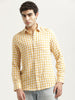 Checked Cotton-Linen Shirt Yellow