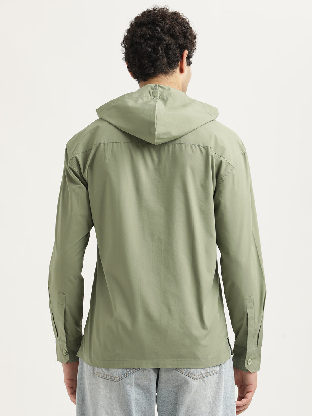 Double Pocket Drop Shoulder Shirt Green