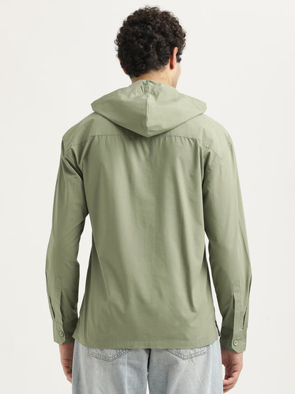 Double Pocket Drop Shoulder Shirt Green