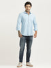 Striped Oxford Lycra Shirt Blue
