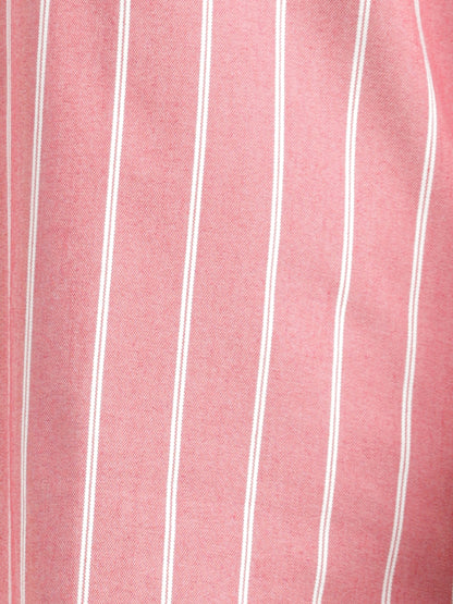 Striped Oxford Lycra Shirt Red