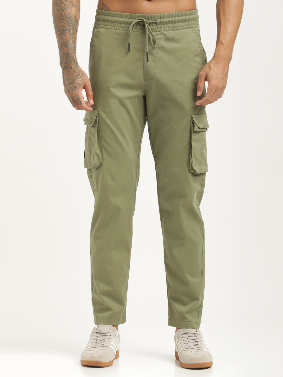 Cotton Cargo Trousers Green