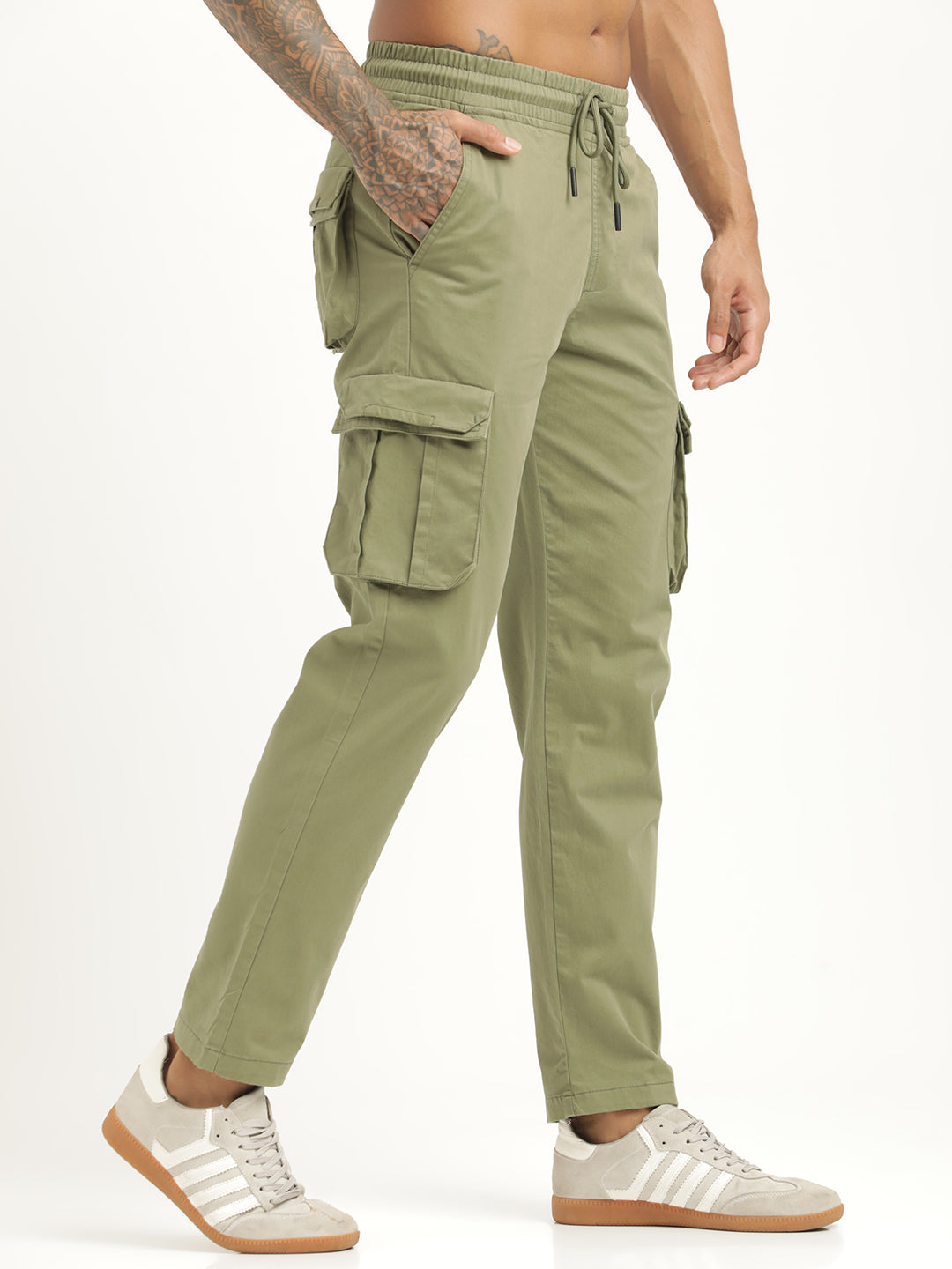 Cotton Cargo Trousers Green