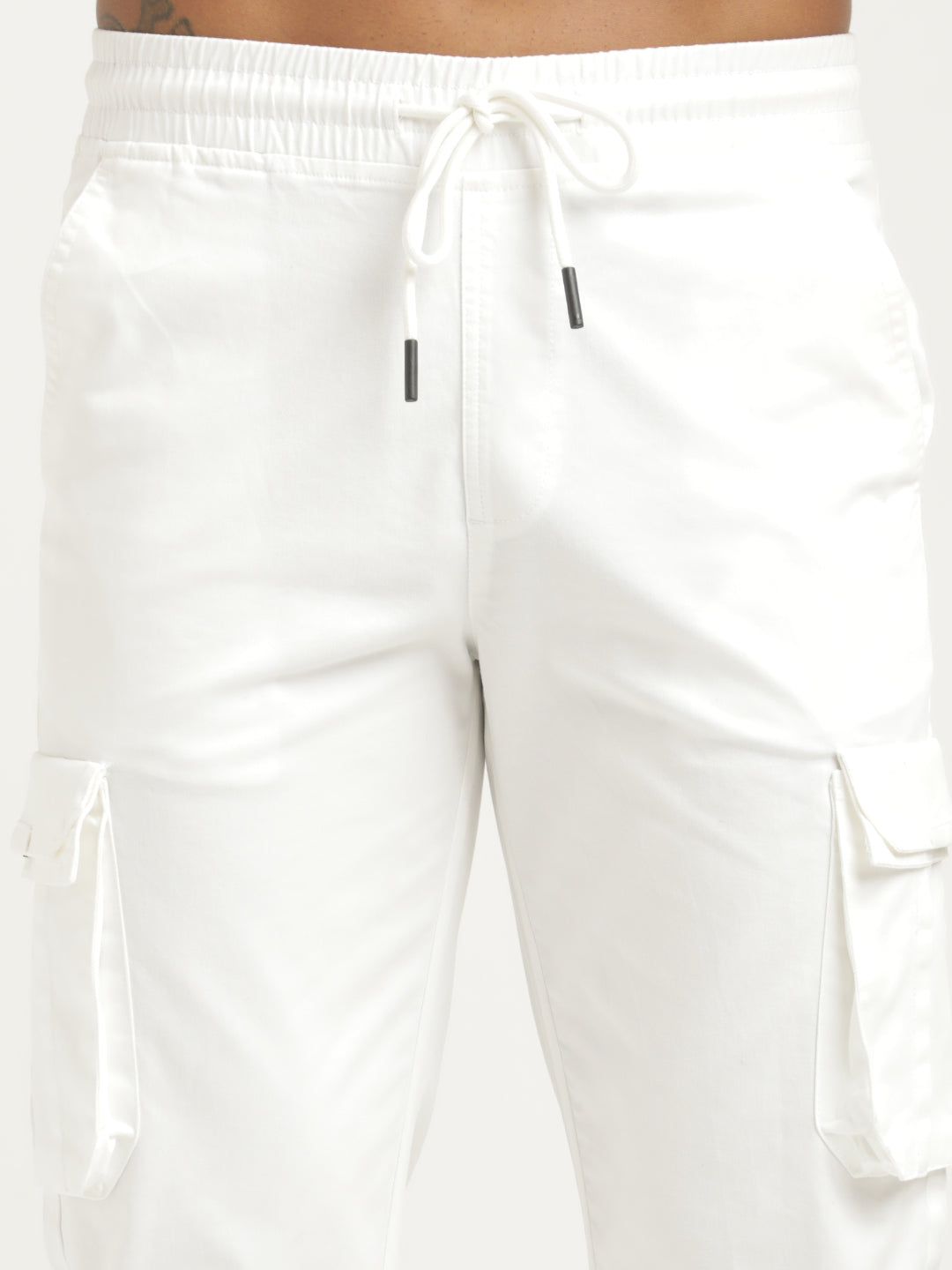 Cotton Cargo Trousers White