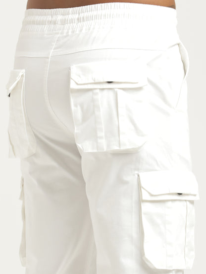 Cotton Cargo Trousers White