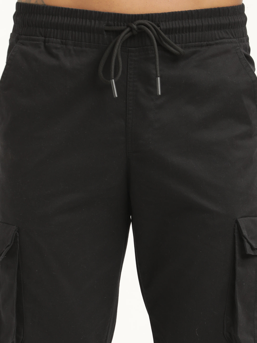 Cotton Cargo Trousers Black