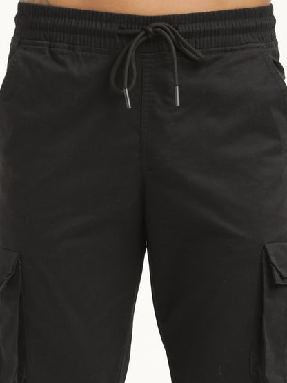 Cotton Cargo Trousers Black