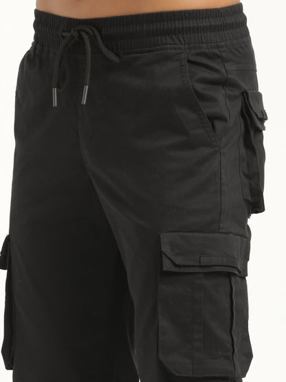 Cotton Cargo Trousers Black