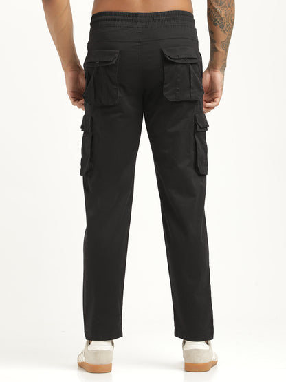 Cotton Cargo Trousers Black