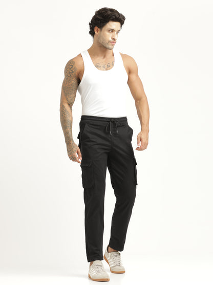 Cotton Cargo Trousers Black