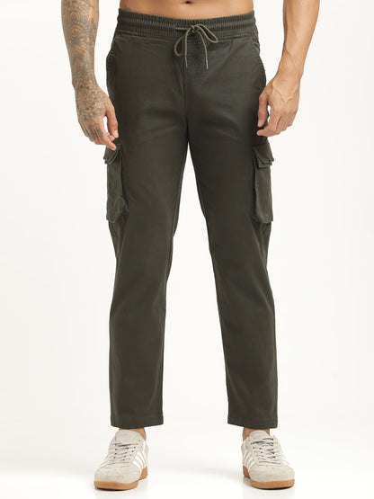 Cotton Cargo Trousers Dk Green