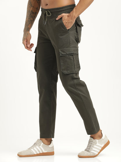 Cotton Cargo Trousers Dk Green
