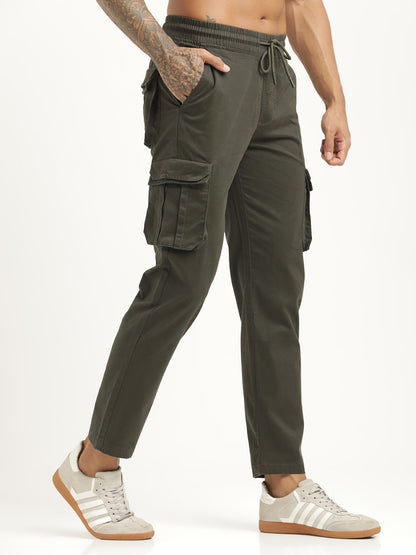 Cotton Cargo Trousers Dk Green