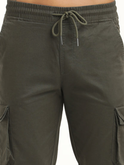 Cotton Cargo Trousers Dk Green