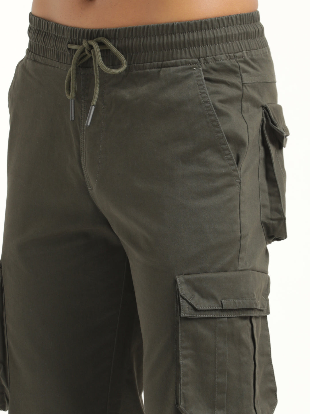 Cotton Cargo Trousers Dk Green