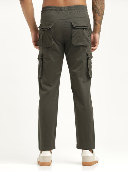 Cotton Cargo Trousers Dk Green