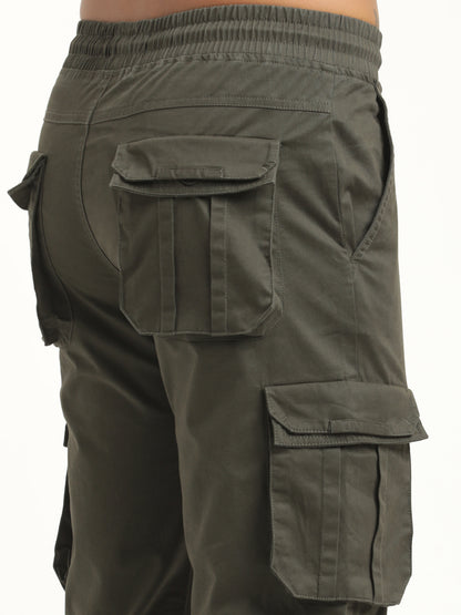 Cotton Cargo Trousers Dk Green
