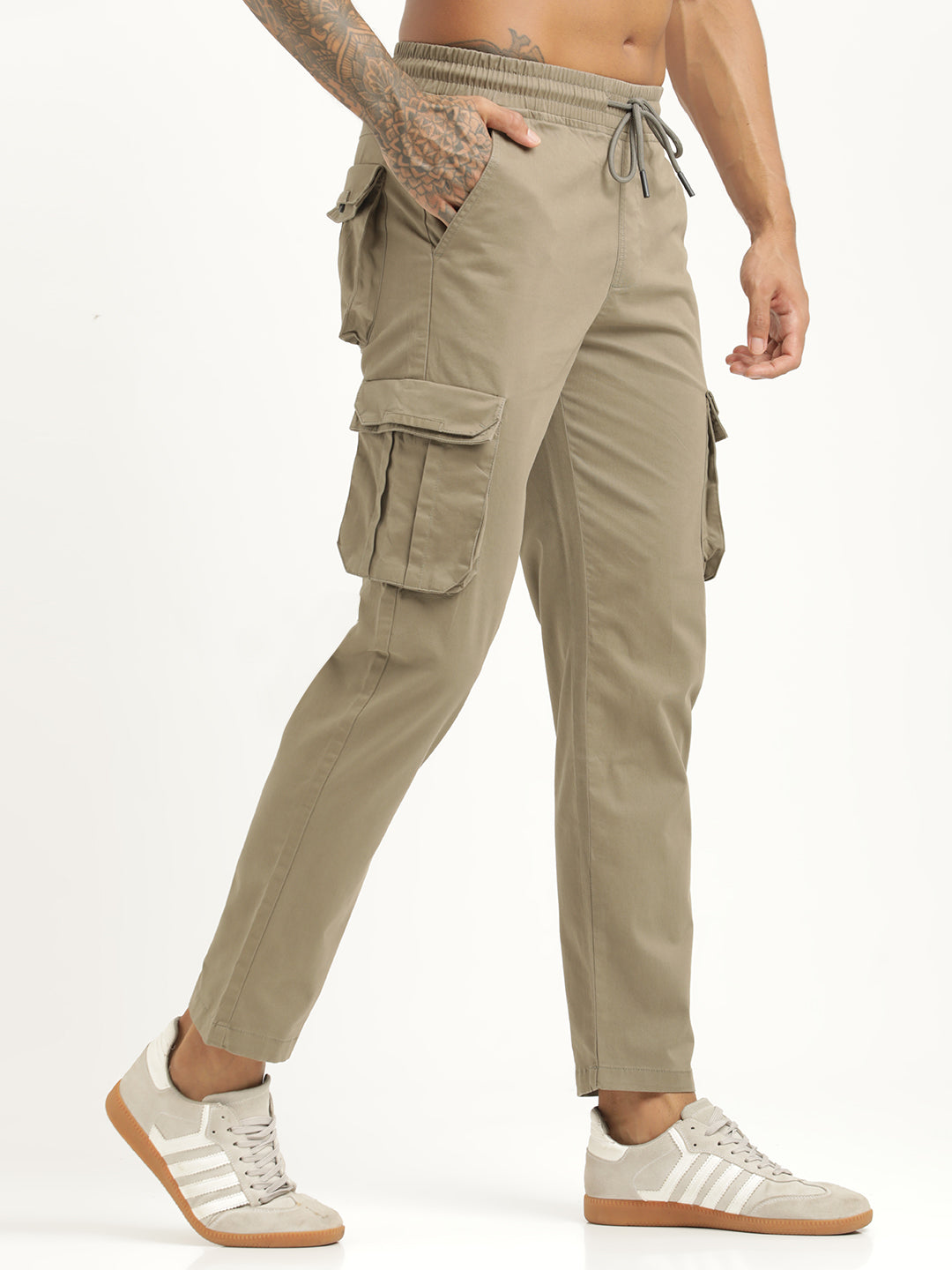 Cotton Cargo Trousers Olive