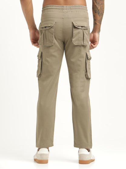 Cotton Cargo Trousers Olive