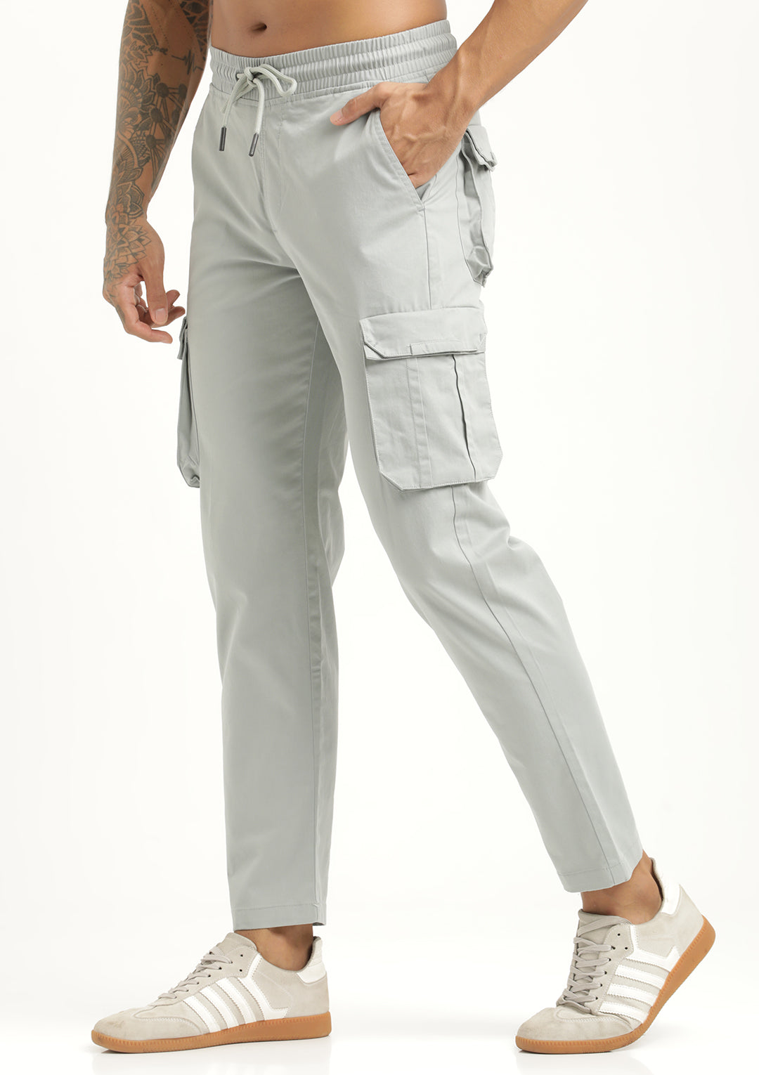 Cotton Cargo Trousers Lt Blue