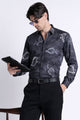 Floral Digital Print Shirt Navy Black