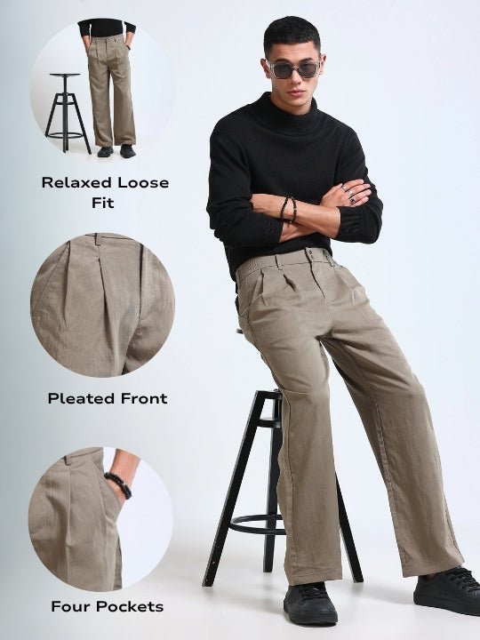 Men's Everyday Loose Fit Trousers Olive