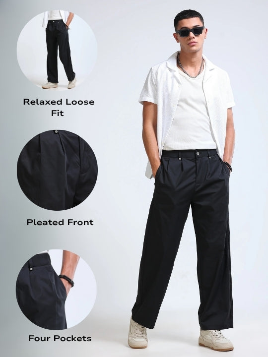 Men's Casual Loose Fit Pants Black