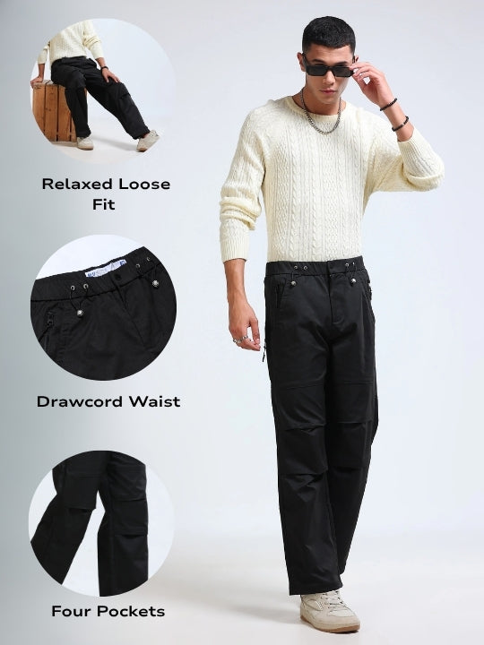 Men's Loose Cargo Pants Black