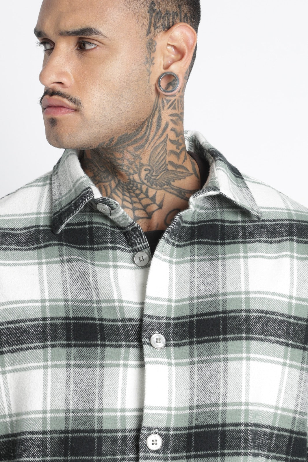 Brushed Check Casual Shirt Lt Green