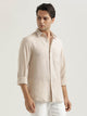 Linen-Cotton Blend Shirt Cream