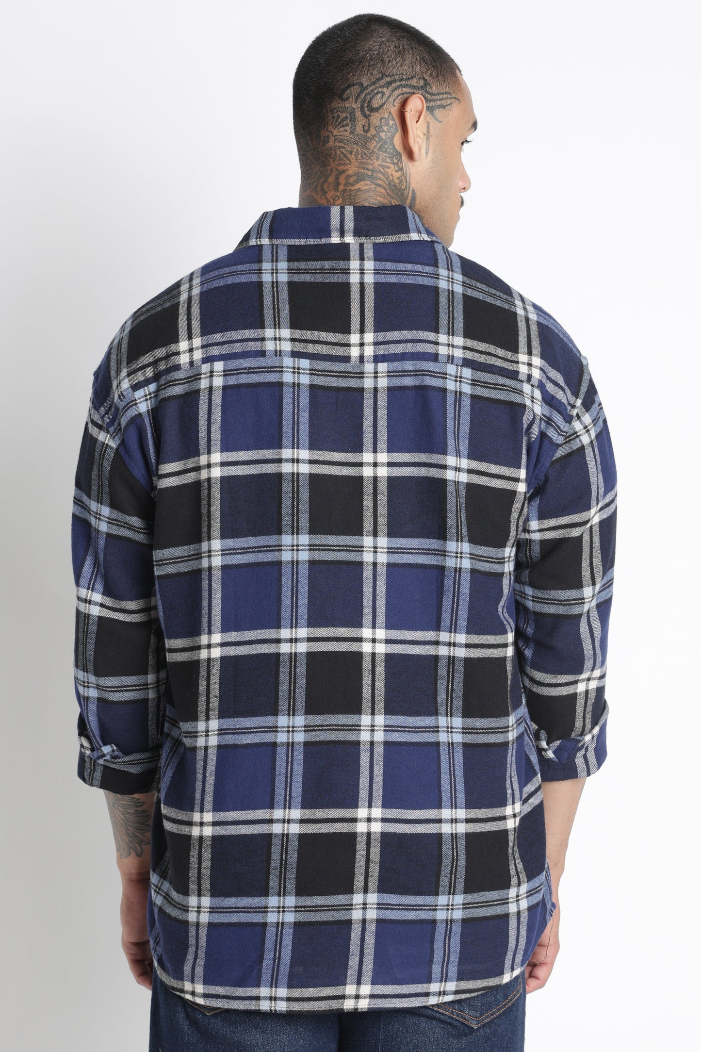 Brushed Check Casual Shirt Black