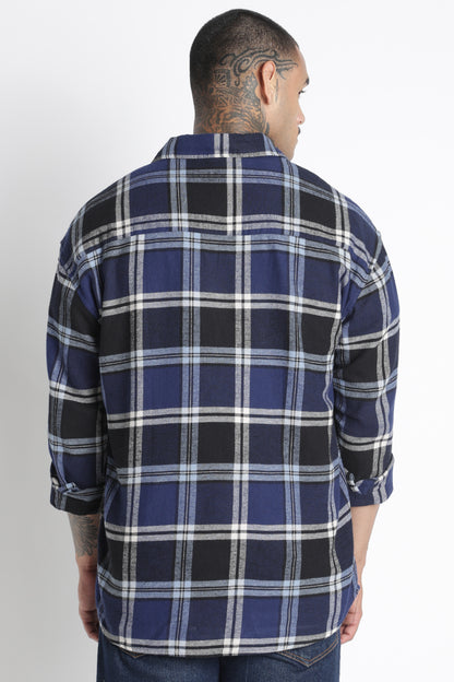 Brushed Check Casual Shirt Black