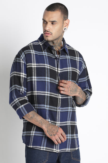 Brushed Check Casual Shirt Black