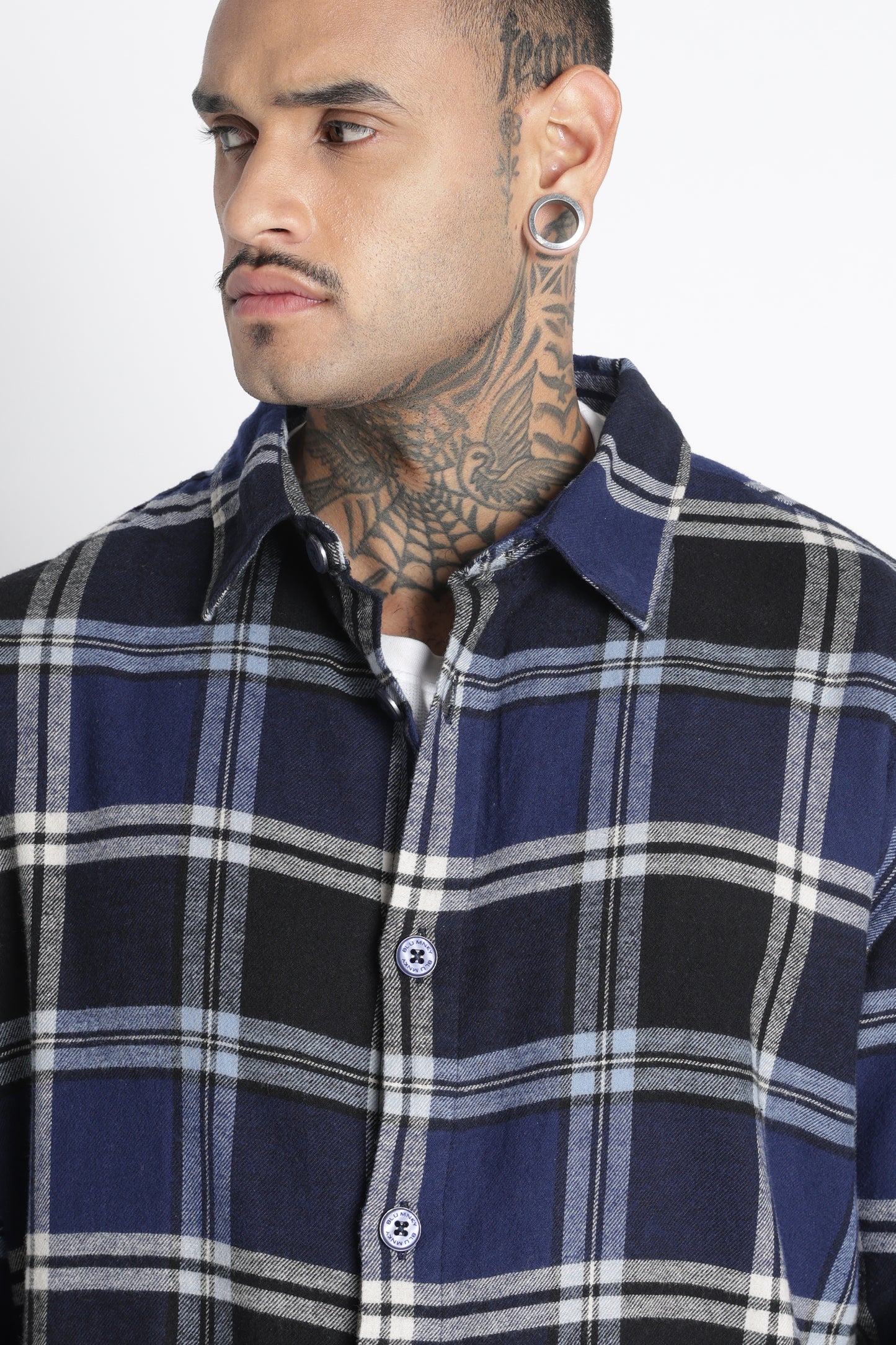 Brushed Check Casual Shirt Black