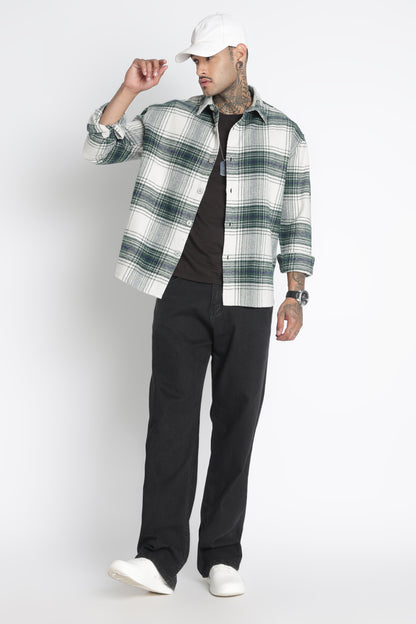 Brushed Check Casual Shirt Green