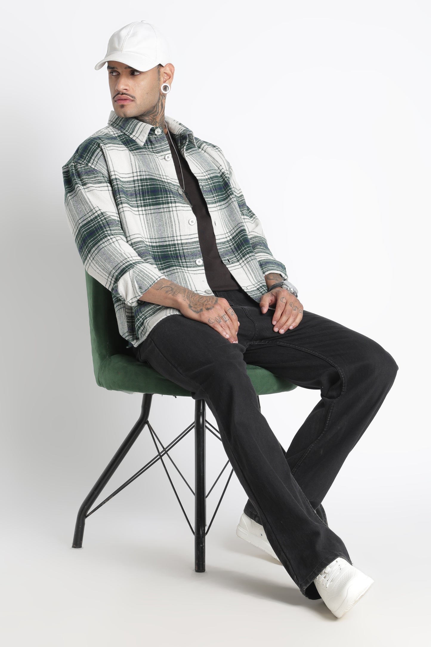 Brushed Check Casual Shirt Green