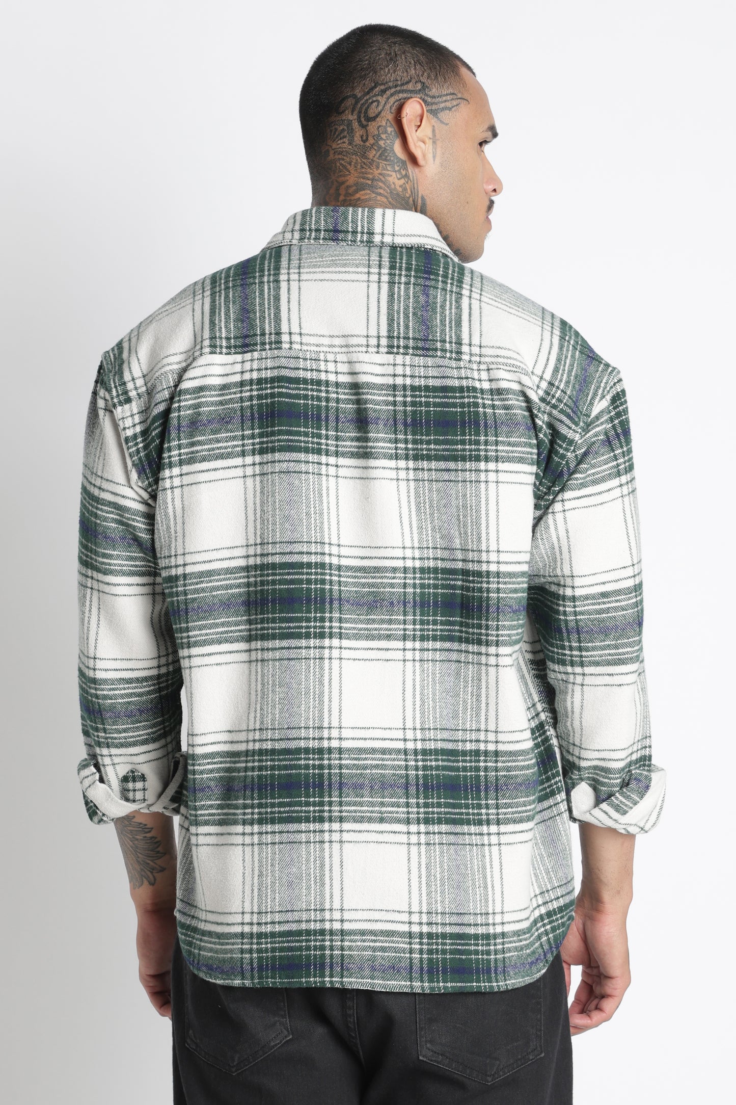 Brushed Check Casual Shirt Green
