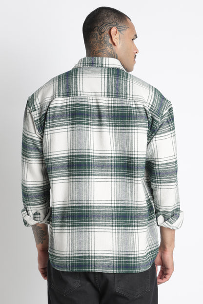 Brushed Check Casual Shirt Green