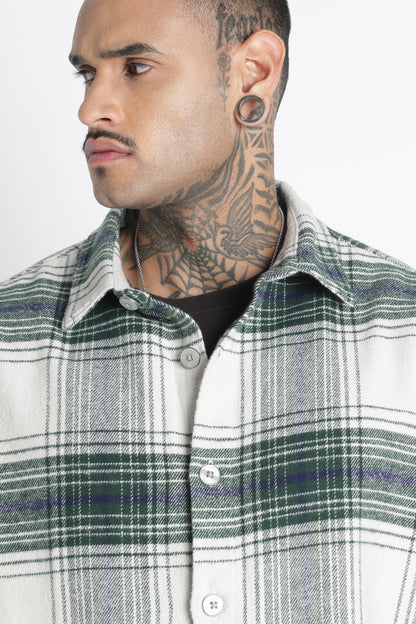 Brushed Check Casual Shirt Green